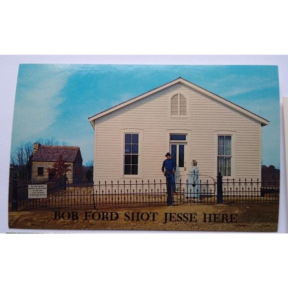 Jesse James Territory Postcard Western Town Sullivan Missouri Bob Ford House - Picture 1 of 5